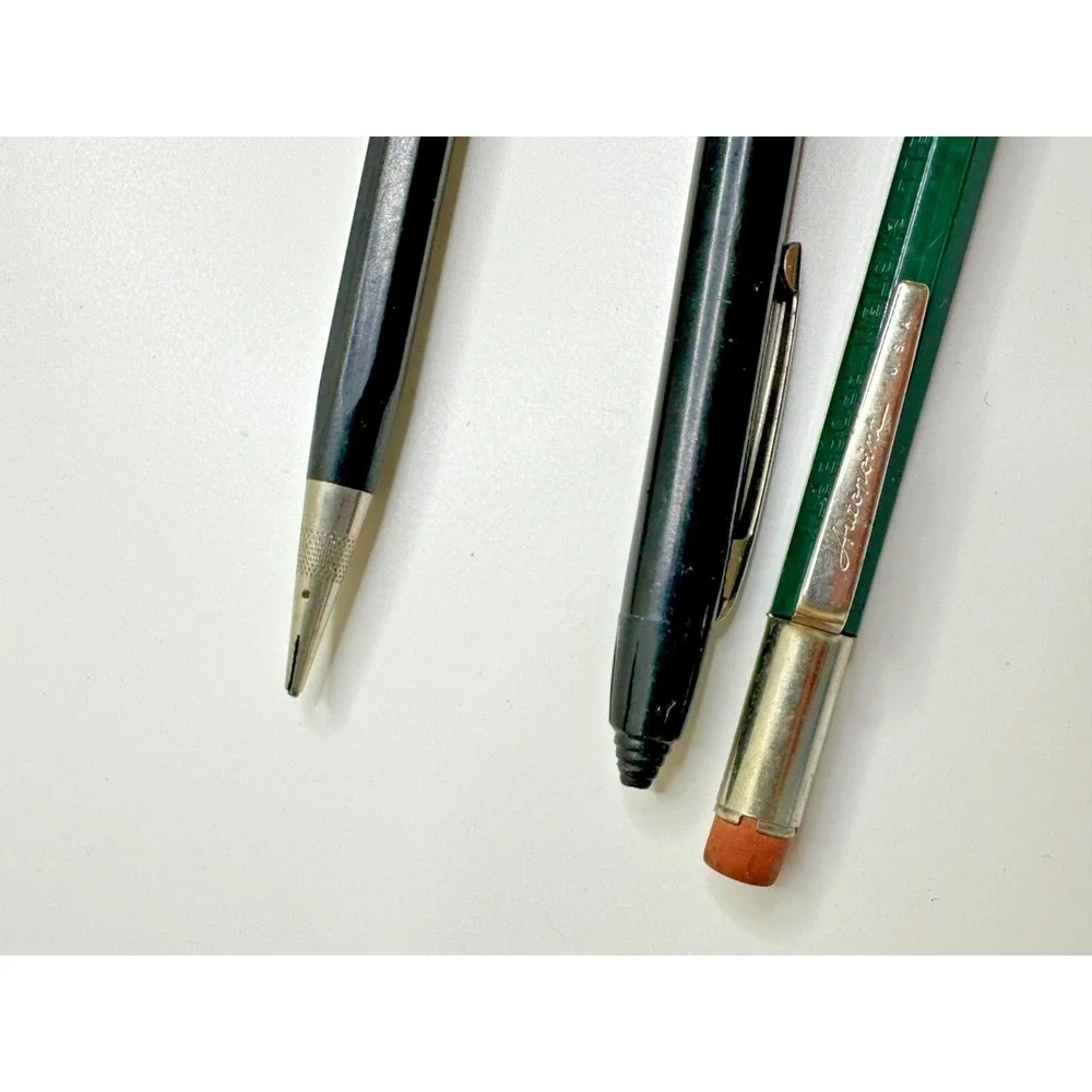 Vtg Autopoint Faber Mechanical Pencils Bell Systems Green Double End Drafting